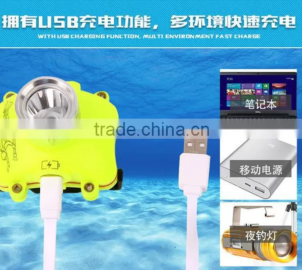 High Quality Usb Charging Built-in Battery Diving Head Lamp photo-4