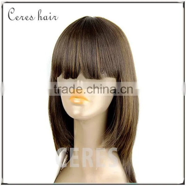 100% Remy Hair Glueless Silk Top Full Lace Wig F4/30 Mixed Color Silk Top Full Lace Wig Silky Straight Realistic Full Lace Wig photo-3