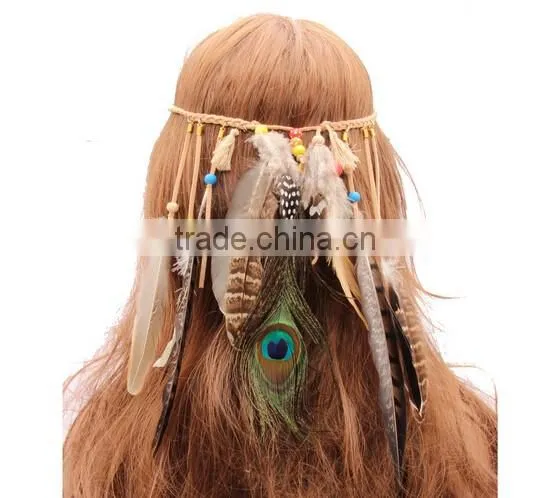 Bohemia Fashion Ancient Celebrity Peacock Beach Hair Head Band Headband photo-2