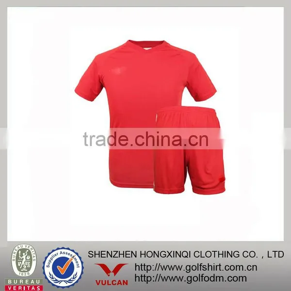 Sports Wear Red Color Soccer Wear Football Jersey Maker