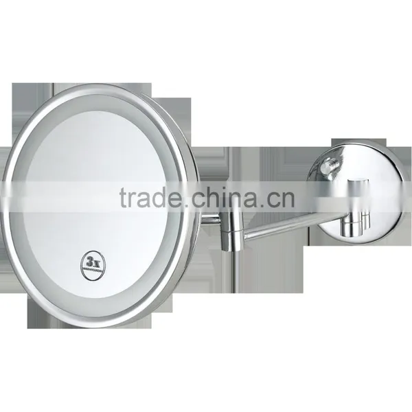 copper metal LED cosmetic mirror wall mounted for bathroom