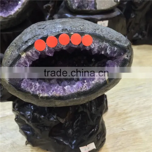 Natural Rock Amethyst Geode Brazilian Crystal Ornaments Wholesale photo-2