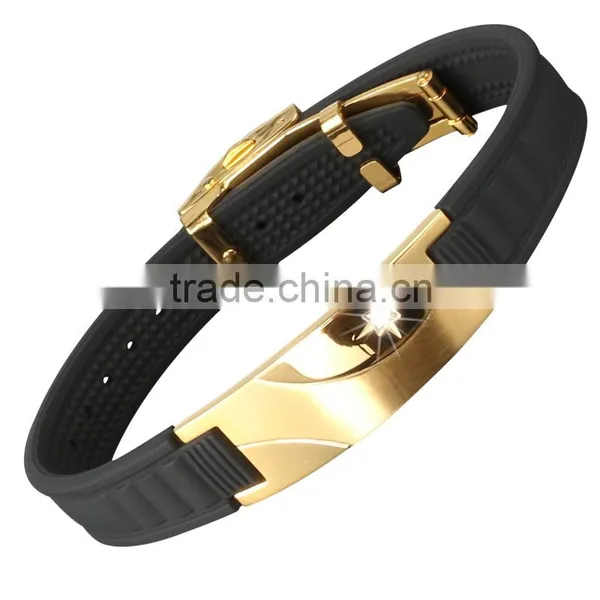 Noproblem D008 FDA Tourmaline Germanium Fashion Jewelry Energy Charm Infinity Crystal Gold Bracelet