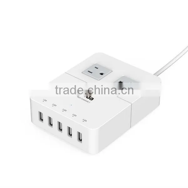 40 Watts 5V / 10A Intelligent Multiple 5 Port USB Charger Wall Charger photo-2