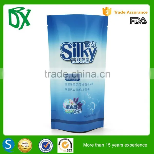 Stand up Zip Lock Top Bag Liquid Bag Bottom Gusset Plastic Package Bag photo-2
