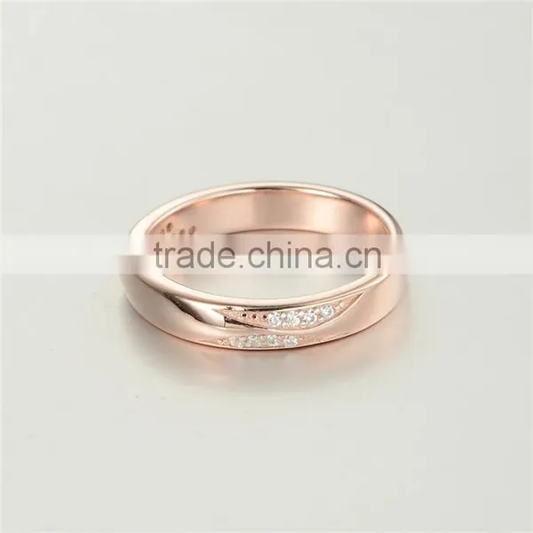 Latest Rose Gold Eternity Design 925 Crystal Micro Pave Ring for Men photo-2