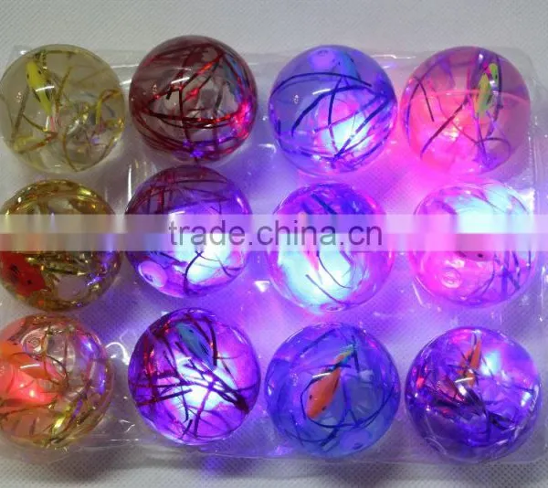 55mm Lucency Fish Crystal Led Flashing Light Bouncy Ball Baby Kids Toys Water Ball photo-3