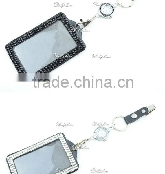 New Style Crystal Rhinestone With Watch ID Badge Holder Key Ring From Manufacturers photo-2