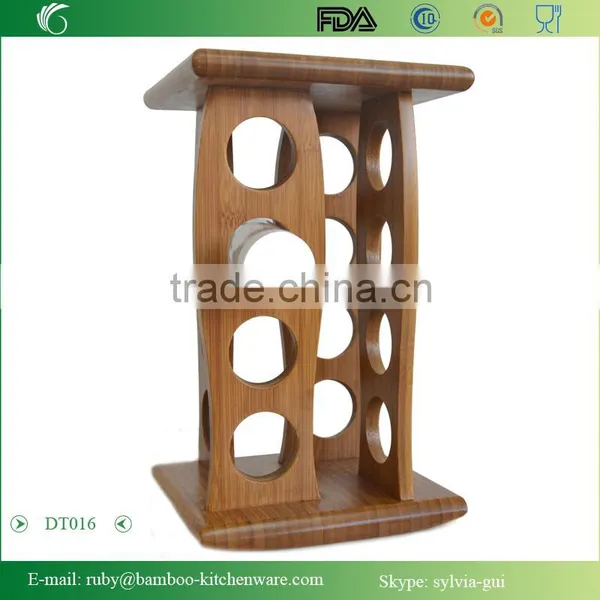 DT016/Bamboo Wooden Salt Pepper Surgar Spice Glass Bottle Jar Shaker Holder Rack Stand photo-2