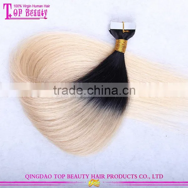 Color #1b/27 Peruvian Ombre Remy Tape Hair Extensions Wholesale Cheap Tape Hair Extensions photo-3