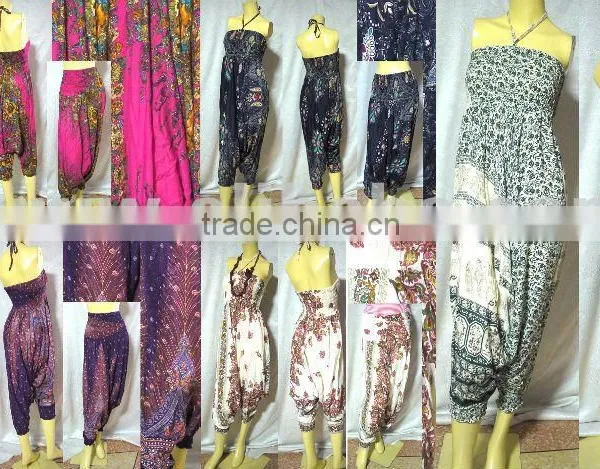 fisherman baggy belly dance HIPPIE BOHO HAWAII BLOCK TIE DYE MAXI STRING PANTS JUMPSUITS PLUS