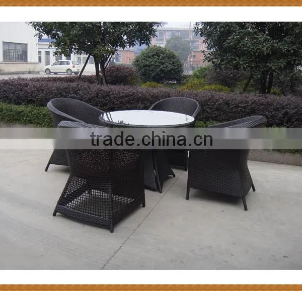 5PCS Round Table Rattan Dining Set photo-2