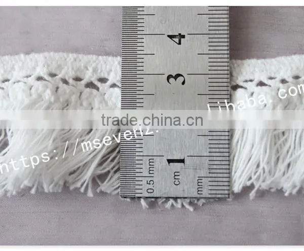 Customized Color 3.5cm Width Polyester Water Soluble Fringe Lace Trim for Gament photo-6