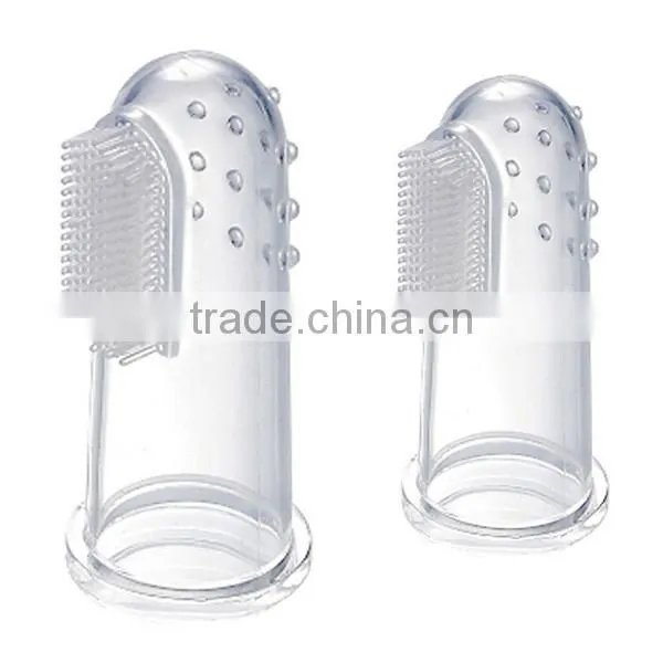 100% Food Grade Silicone Soft Baby Finger Teether Training Toothbrush Toddler Infant Massager photo-6