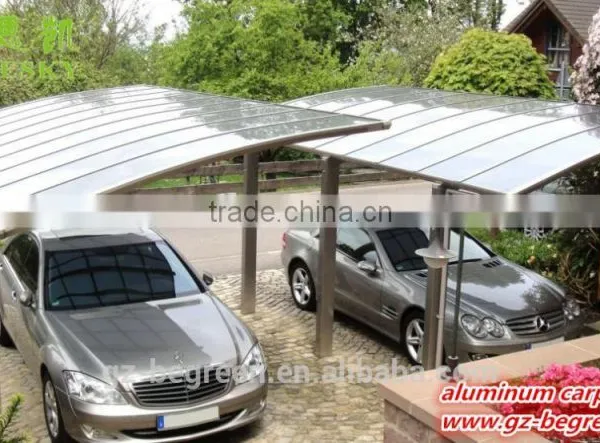 Wrought Iron Metal Gazebo Outdoor Waterproof Car Packing Cover Garage Carport Canopy With Polycarbonate Roofing Sheet photo-5