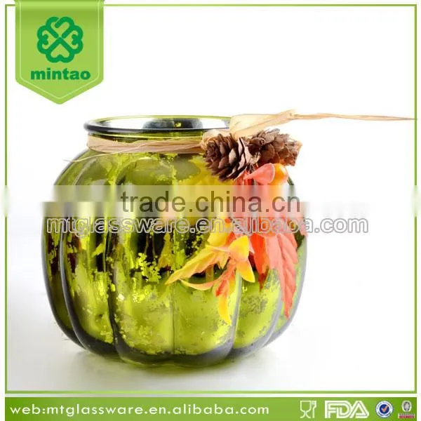 Pumpkin Glass Candle Holder,glass Candle Jar