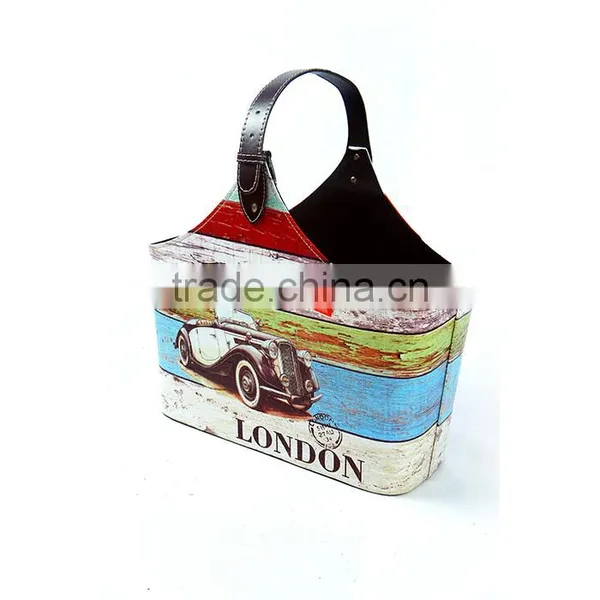 Fabric Storage Bin, PU Basket Shelf With Faux Leather Handle for Portability photo-3