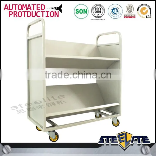 Modern Design Steel Trolley Library Equipment Steel Library Book Trolley photo-5