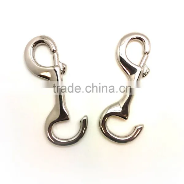 4-3/4" Solid Brass Hook in Nickel Plate, Solid Brass Swivel Eye Metal Snap Hook photo-6