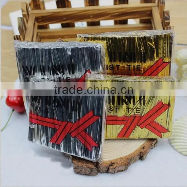 Gold Metallic Plastic Coated Twist Tie Wire for Bread Bag Clip photo-2