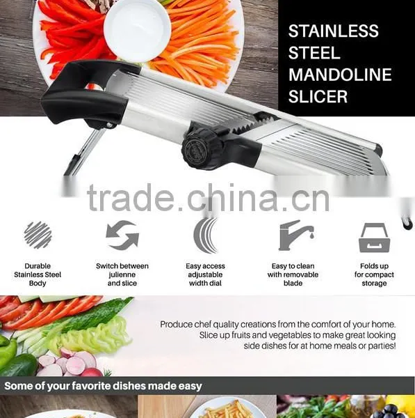 Stainless Steel Mandoline Slicer Adjustable Blades Vegetable Food Cutter photo-2
