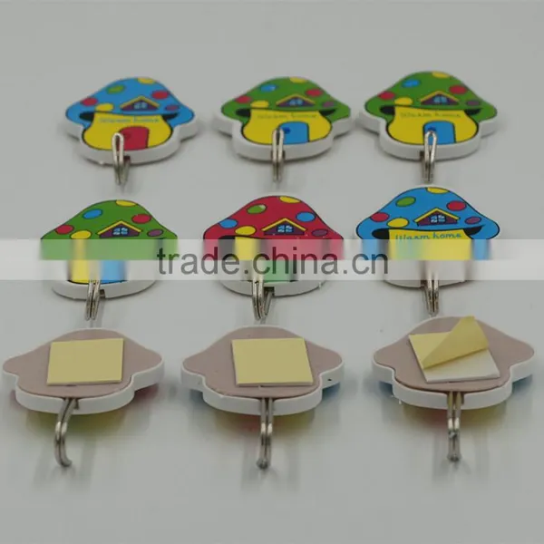 9pcs Kids Cartoon Colorful Children Room Self Adhesive Hanging Plastic Hooks photo-4