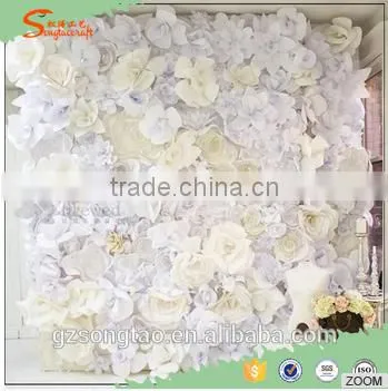2016factory Price New Wedding Decoration Backdrop Pink Color Artificial Flower Wall photo-2