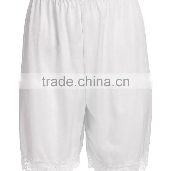 Custom Boxer Shorts Women 100% Nylon White Lace-Trim Culotte Half-Slip photo-3