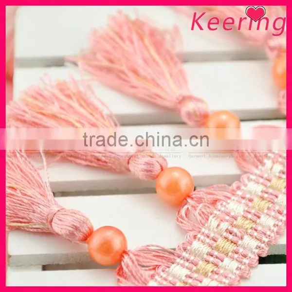 Hot Fashion Pink Beads Tassel Trim WTP-1290 photo-4