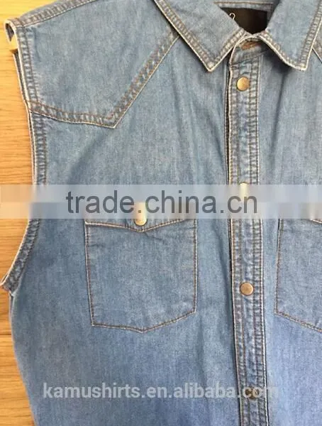 Fashion Sleeveless Denim Shirts for Man photo-3