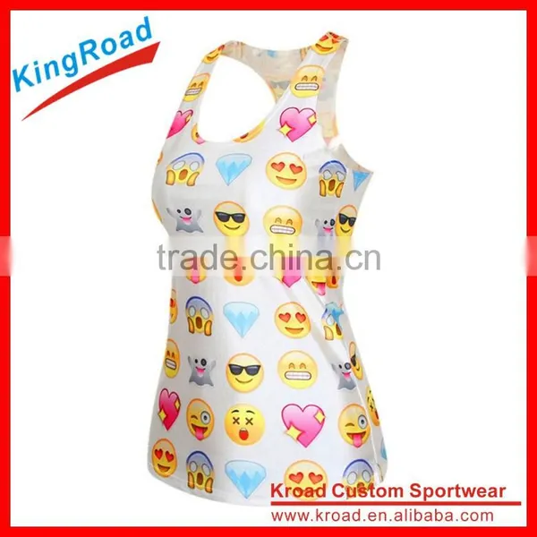 2016 New Arrival 100%polyester Tops Custom Women Fitness Tank Tops Sport Running Singlet photo-2
