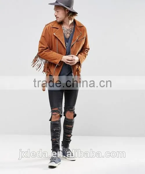 Men Fashion Street Wear Hip Hop Design Super Longline Raw V-neck T-shirt OEM Custom photo-4