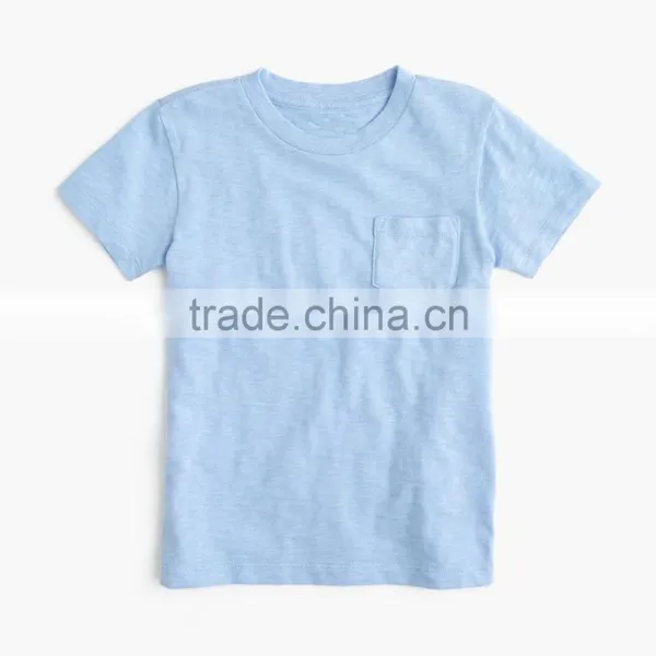 Wholesale Comfortable Custom Design Baby Clothes 2017 Boys' Slub Pocket T-shirt New Style Plain Children Clothing photo-2