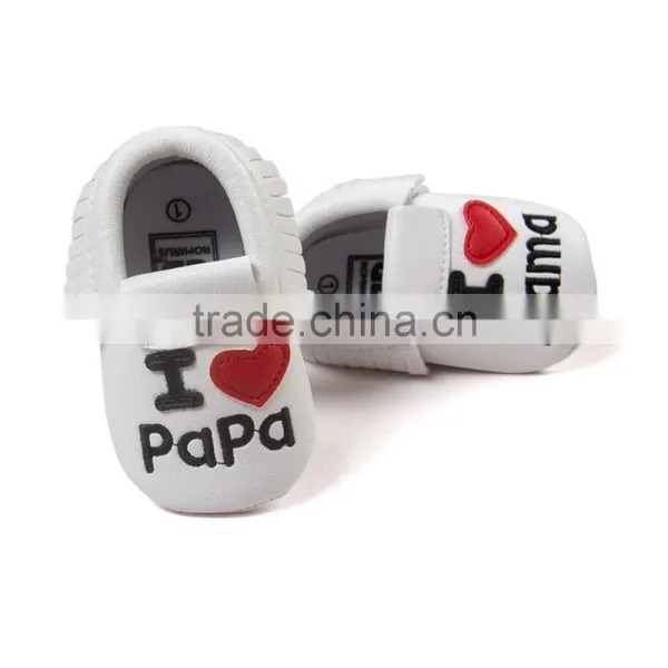 Cute Baby Moccasins, I Love Papa & Mama Moccasins, Lovely Baby Moccasins photo-3