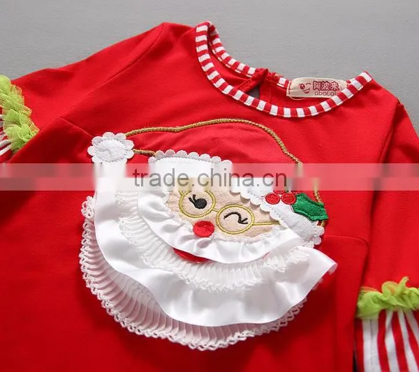 Santa Claus Stripe High Quality Christmas Children Outfit photo-2
