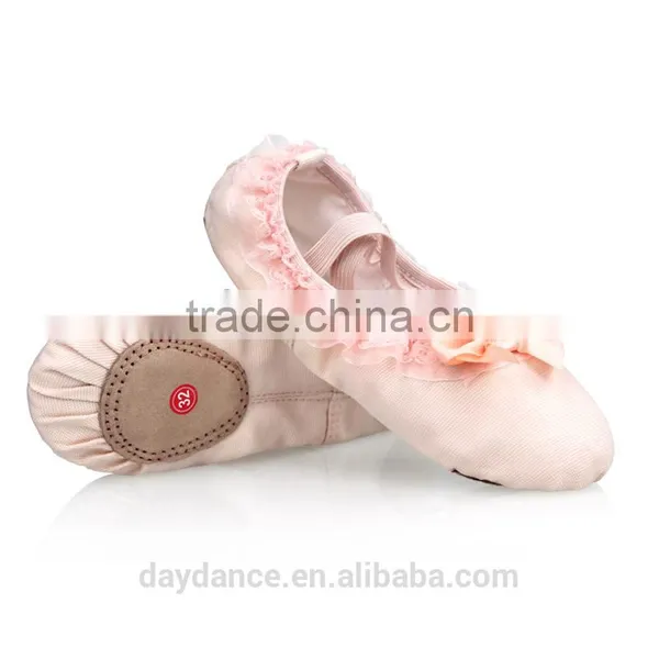New Fashion Girls Canvas Soft Sole Lace Shoes Children Kids Ballet Dance Shoes photo-2