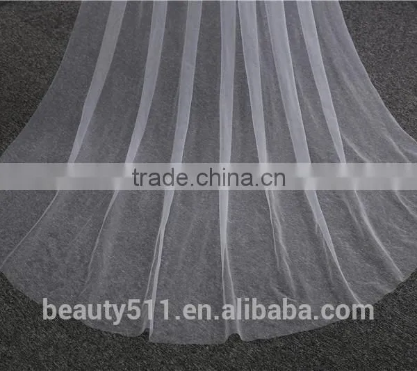 2017 Wholesale New Grance Long Bridal Wedding Veil Long Tulle Wedding Veils HL18 photo-6