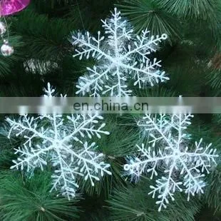 White Snowflake Christmas Ornaments White Glittered Snowflake Decorations - Assorted Sizes Iridescent White Christmas Snowflake photo-3