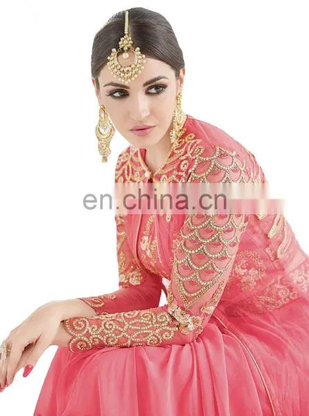 2017 Occasion Wear Net Anarkali Style Lehenga Choli Suits Dress Material photo-4