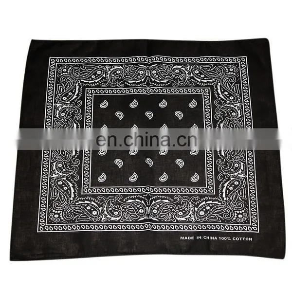 Lingshang Custom Promotional Paisley Printed Square Cotton Bandana Wholesale photo-2