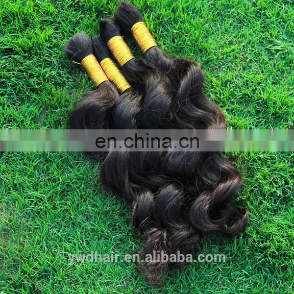 PayPal Accepted 100% Real Unprocessed 8A Wholesale Peruvian Virgin Hair Full Cuticle Ponytail Bulk Hair For Braiding Curly photo-4