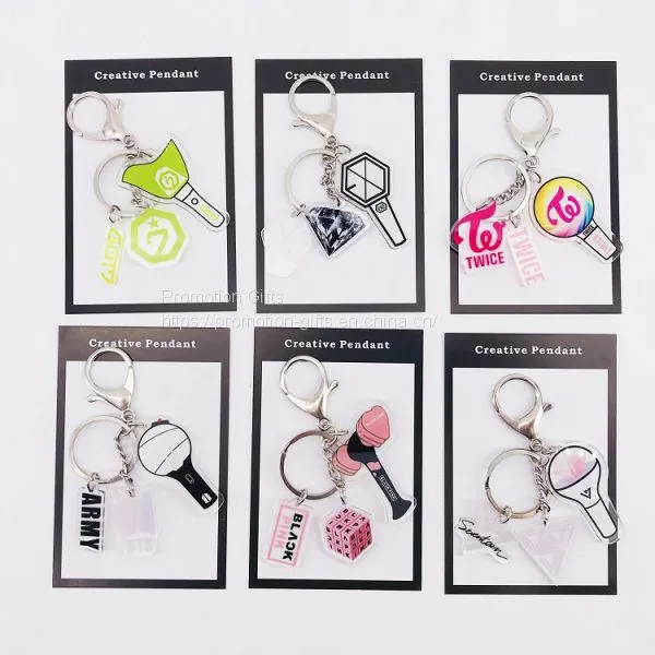 BTS Kpop Custom Rainbow Holographic Acrylic Charm Keychain