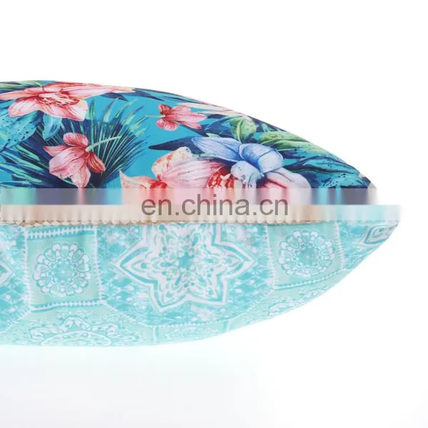 Decorative Double Sides Blue Floral Flowers Printed Outdoor Cushions for Garden photo-5