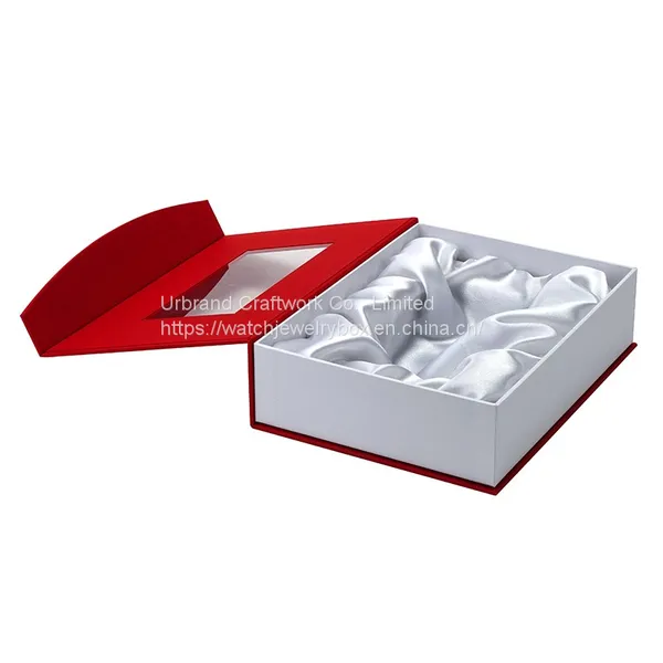 Clear Window Designed Bracelet Case Bangle Box Jewelry Case With Satin Insert photo-2
