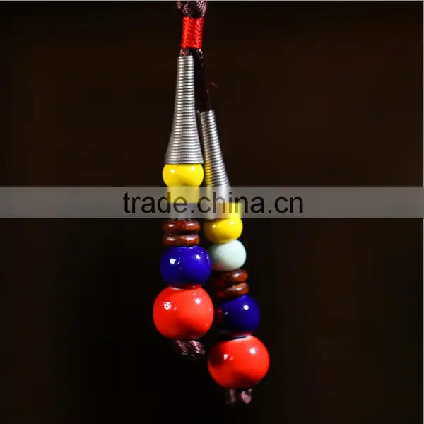 New Arrival Ethnic Women Handwork Shape Heart Gilded Ceramic Wax Rope Choker Necklace With High Quality photo-2
