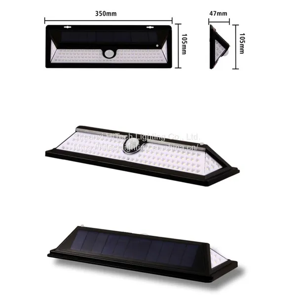 IP65 Waterproof PIR Motion Sensor Solar Wall Mounted Light 118 LEDS Outdoor Solar Lamp For Garden Street Light Cold Lighting photo-5