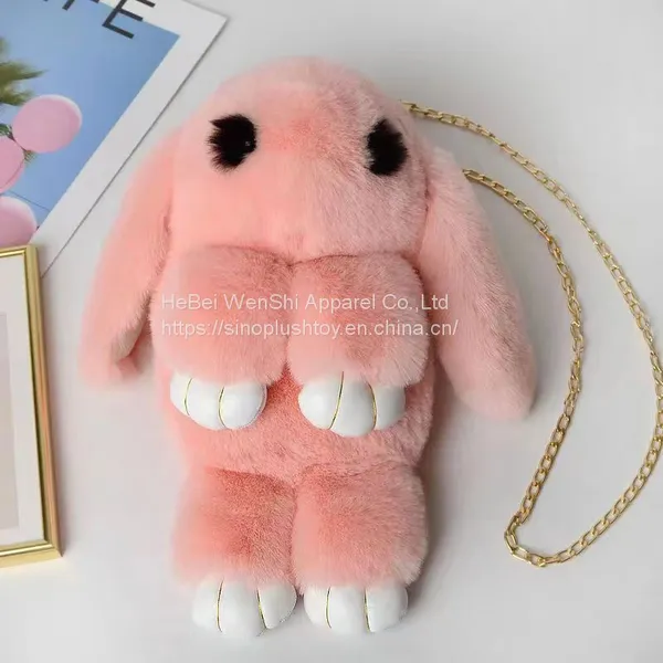 013New Faux Rabbit Hair Crossbody Bag, Plush Animal Backpack Faux Rabbit Hair Crossbody Shoulder for School Girls photo-3