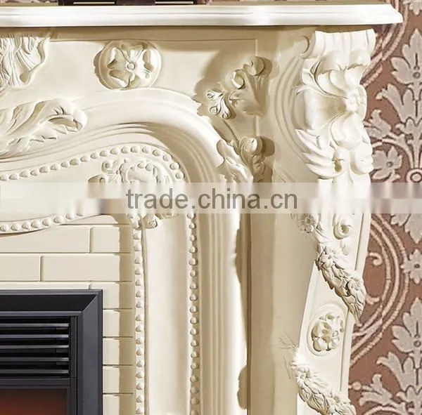 Western Stye Indoor Wite Marble Fireplaces photo-4