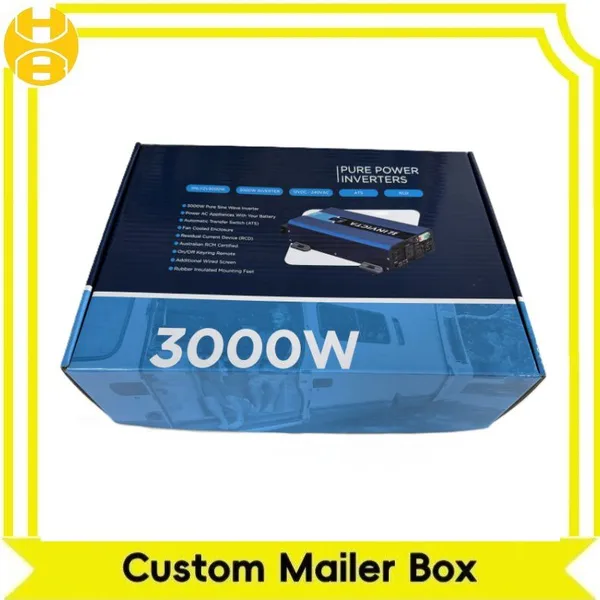 Custom Logo box White Corrugated Box Mailer Box Foldable Box for electronic POWER INVERTERS