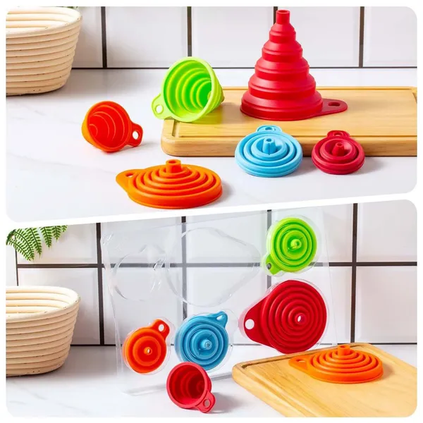 Mini Collapsible Silicone Kitchen Funnel | Foldable Food-Grade Funnel for Oil, Wine, and Liquid Transfer | Space-Saving & Leakproof photo-4